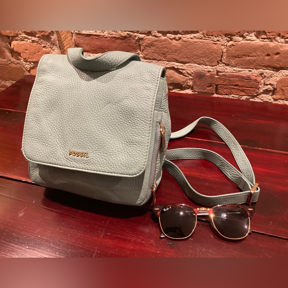 Fossil small turquoise leather mini backpack